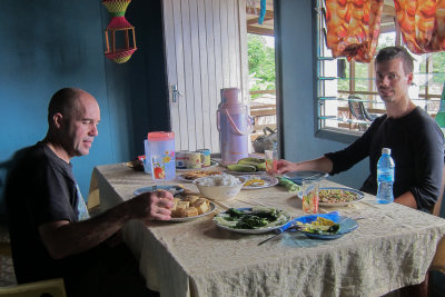 Ashley and Petter having lunch