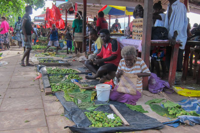 Selling betel nuts Gizo market