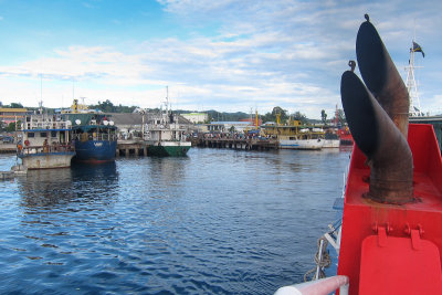 Leaving Honiara on the Pelican Express to Auki