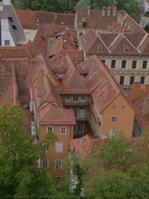 Red-roofs of Graz Altstadt, from Schlossberg