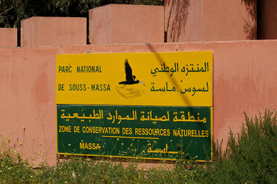 9 . 3 . 2010 . ( N ) . A SIGN IN THE OUED MASSA RESERVE . MO.JPG