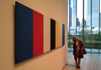 Ellsworth Kelly
American, born 1923
Red Yellow Blue White and Black, 1953
Oil on canvas; seven joined panels
Art Institute of Chicago