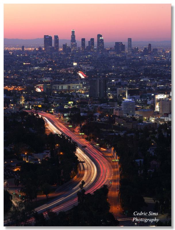 Los Angeles Skyline from Hollywood Bowl overlook 2014