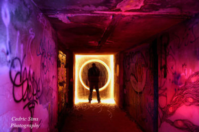 Light Painting @ Fort Barry Battery Guthrie Yes it's me