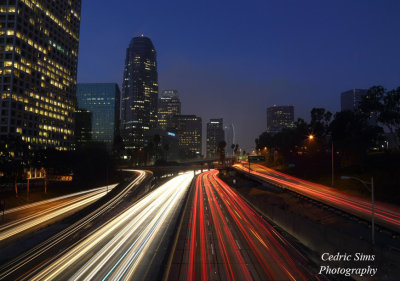110 Harbor  freeway (view from the 4th street overpass) Los Angeles 2012
