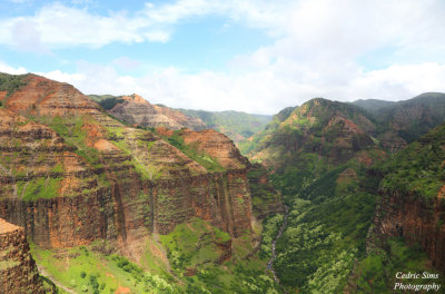 Waimea Canyon, View from doors off Helicopter flight