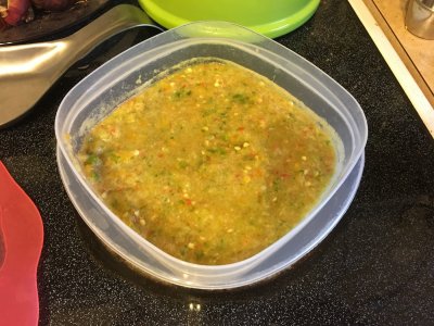 Garden salsa (used our yellow tomatoes)