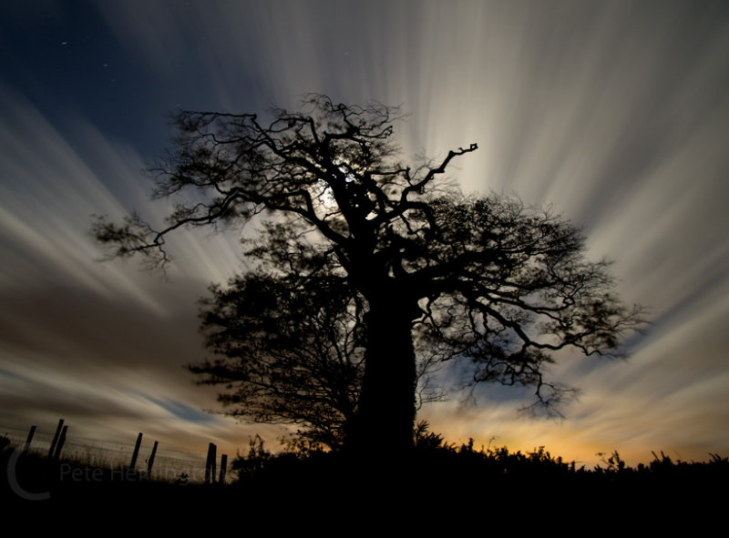 Raddon Top in moonlight