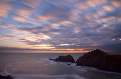 Sunset over the Atlantic at Hartland
