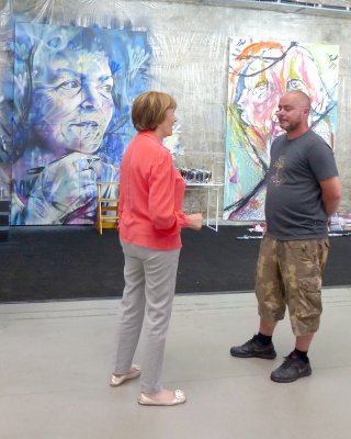 The artist and his subject (Joan Bakewell) 2