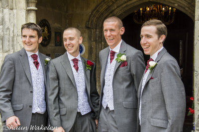 The groom with best man and ushers - Paul, Adam, Tom and Alex