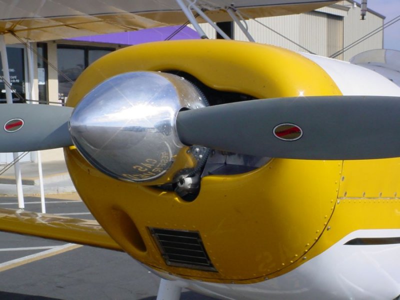 propeller of <BR>N3808F Biplane Airplane