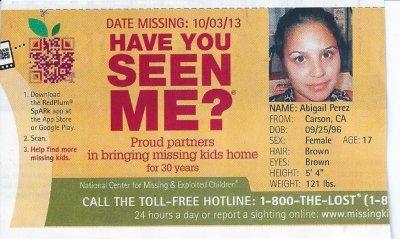 Abigail Perez missing since October 3, 2013