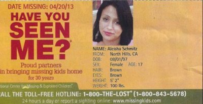 Aleisha Schmitz missing since April 20, 2013