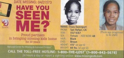 Tracy Davenportmissing sinceMay 27, 1973
