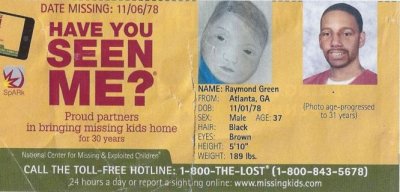 Raymond Green  missing since  Nov 06, 1978