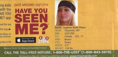 Saphron Diehi-Powermissing since03/17/2015