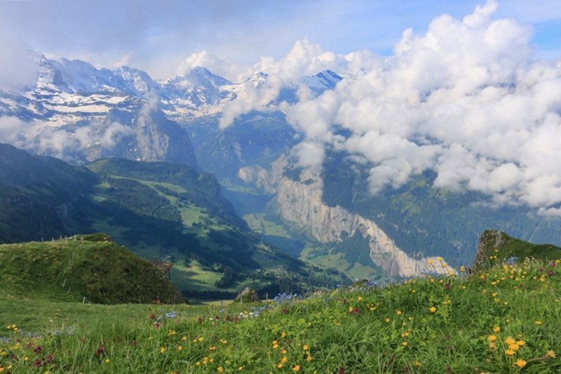 Lauterbrunnen Valley. View from the Mnnlichen