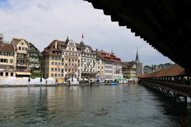 Luzern. The Reuss seen from the Chapel Bridge