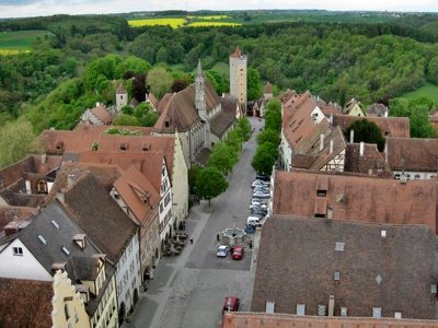 Rothenburg ob der Tauber. View from the Town Hall Tower