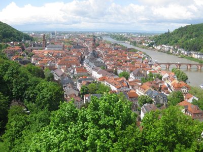 Heidelberg. The Neckar River seen from the Castle