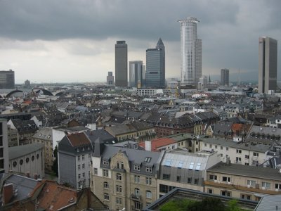 Frankfurt am Main. Rain is under way....