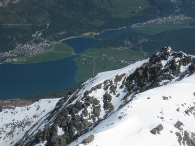 Lej da Silvaplauna (Silvaplana Lake) seen from The Corvatsch at 3303 mts.