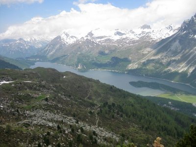 Lej da Segl(Lake Sils) Seen from Furtschellas La Chdera at 2.312 mts.