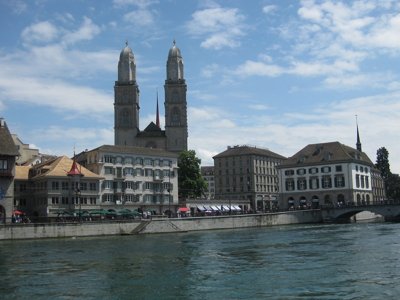 Zurich. Grossmnster and The Limmat River