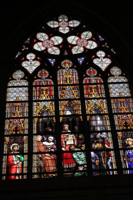 Brussels. Cathedrals Stained Glass Windows.