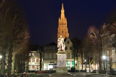 Bruges.Simon Stevinplein square