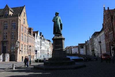 Bruges. Sculpture of Jan Van Eyck