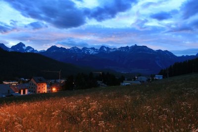Pontresina. Night falling over the Valley