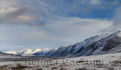 Sedimentary rock layers in the Brooks Range Mountains from the Dalton Highway Alaska