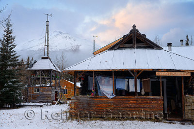 Bed and Breakfast lodges in Wiseman Alaska at dawn
