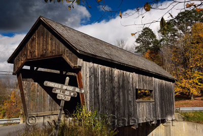 Warren Covered Bridge on the Mad River Warren Vermont in the Fall