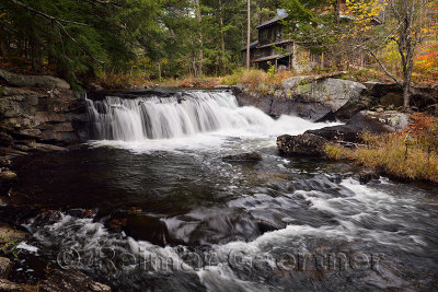 Homestead at falls on the Wells River West Groton Vermont in the Fall