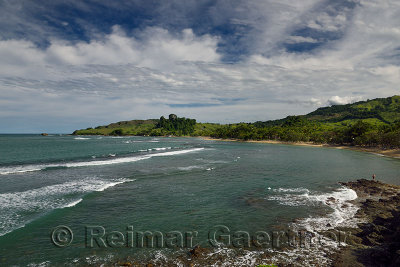 Lava rock and coral reef at Maimon Bay Riu beach Dominican Republic