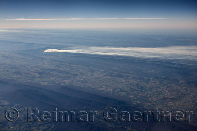 Aerial of Forest fire in George Washington and Jefferson National Forest Appalachian Mountains Virginia