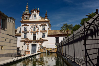 Fountain pool at San Jorge Church of Hospital de le Caridad Seville Spain
