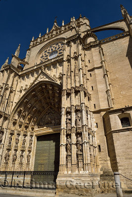 Main door of the Assumption of Saint Mary of the See largest cathedral in the world Seville Spain