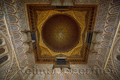 Hall of Ambassadors in the Royal palace of Alcazar Seville Andelusia Spain