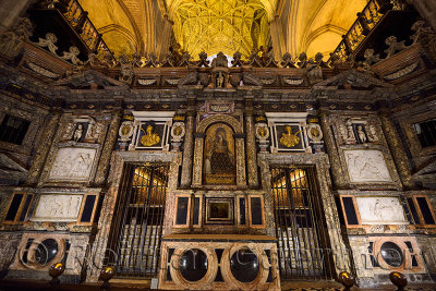 Ornate retrochoir behind the high altar in the Seville Cathedral