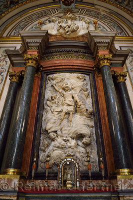 Relief sculpture of side Chapel to Archangel Saint Michael in the Granada Cathedral of the Incarnation