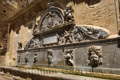 The Fountain of Charles V at Justice Gate of the Alhambra Palaces in Granada Spain