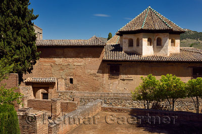 Exterior of the Hall of the Abencerrages in the Nasrid Palaces of Alhambra Granada Spain