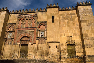Moorish architecture of San Ildefonso Gate Al Hakam II door on west side of the Mosque Cathedral of Cordoba