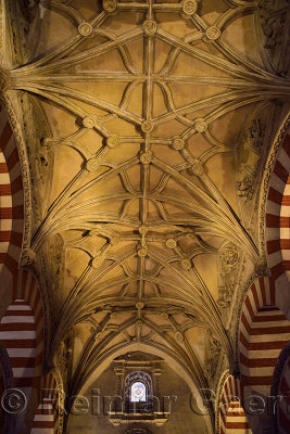 Old Testament Prophets on high ceiling of the Hypostyle Prayer Hall in the Cordoba Cathedral Mosque
