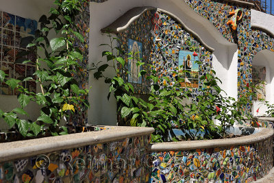 Stairs on the Puerto Vallarta Malecon decorated with painted tiles