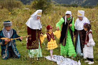Steps after Tusau Kesu cutting the rope Kazakh traditional family ceremony blessing of young child